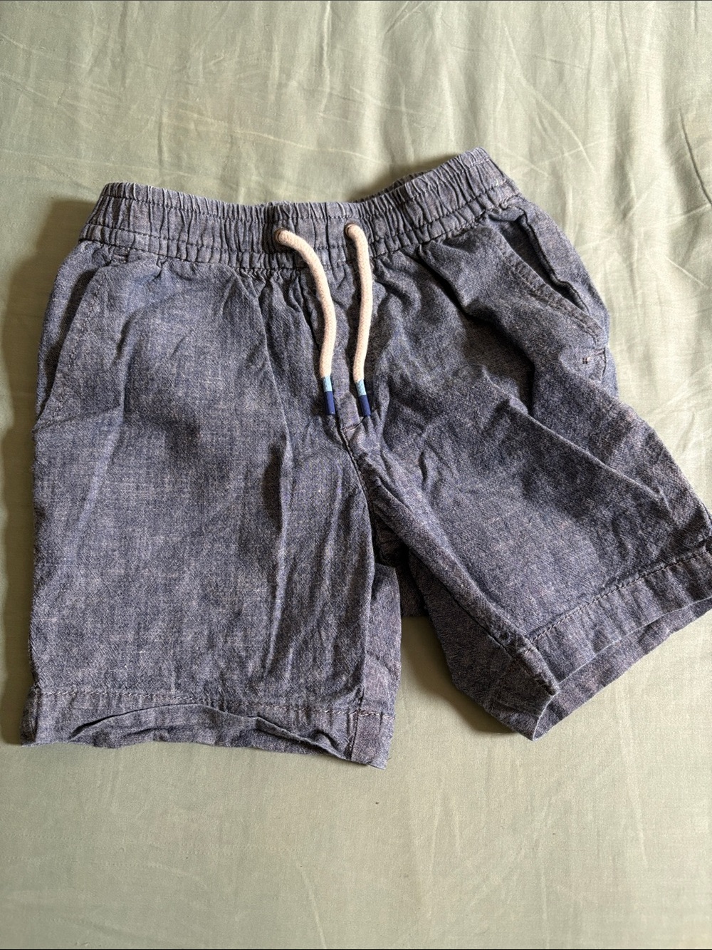 GAP Boys Chambray Drawstring Shorts - Blue Heather